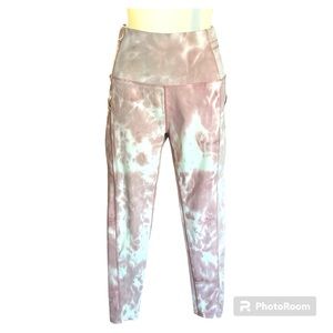 Ready to Go Women’s Activewear Pink Mauve Tie Dye Leggings size medium